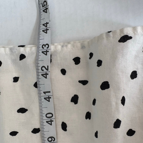*SOLD E* Banana Republic White Black Polka Dot Linen Wrap Midi Dress Size 4 - Picture 14 of 14